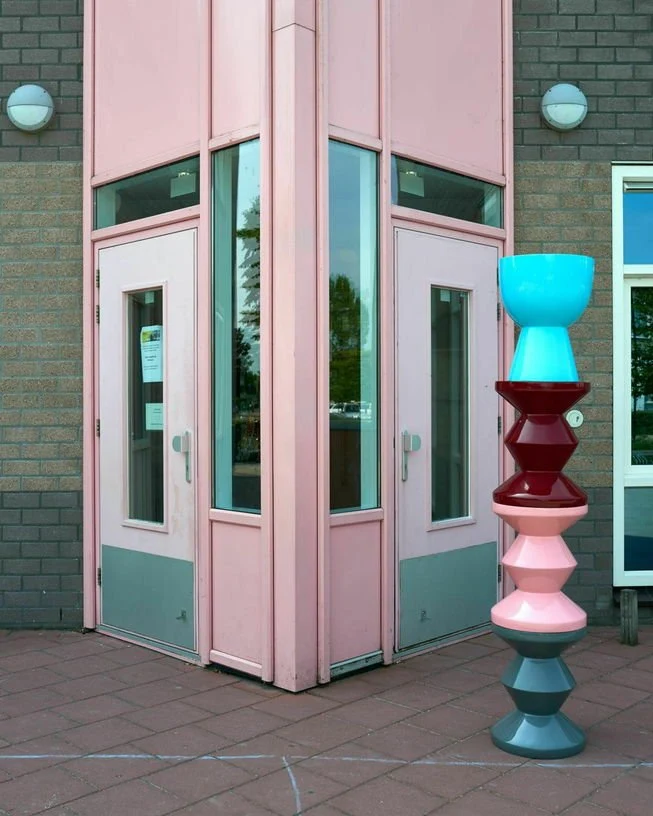 Tabouret bordeaux laqué Zig Zag - Pols Potten