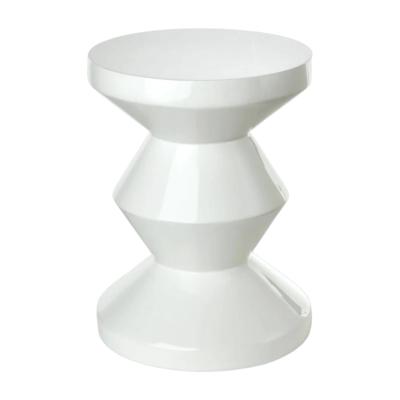 Tabouret blanc laqué Zig Zag - Pols Potten