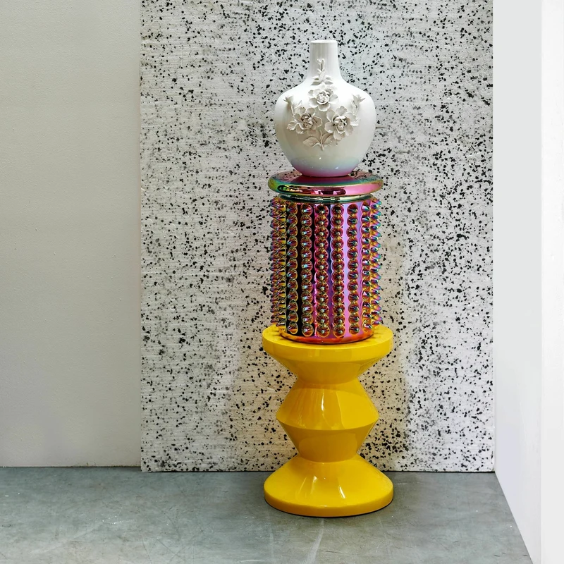 Tabouret jaune laqué Zig Zag - Pols Potten