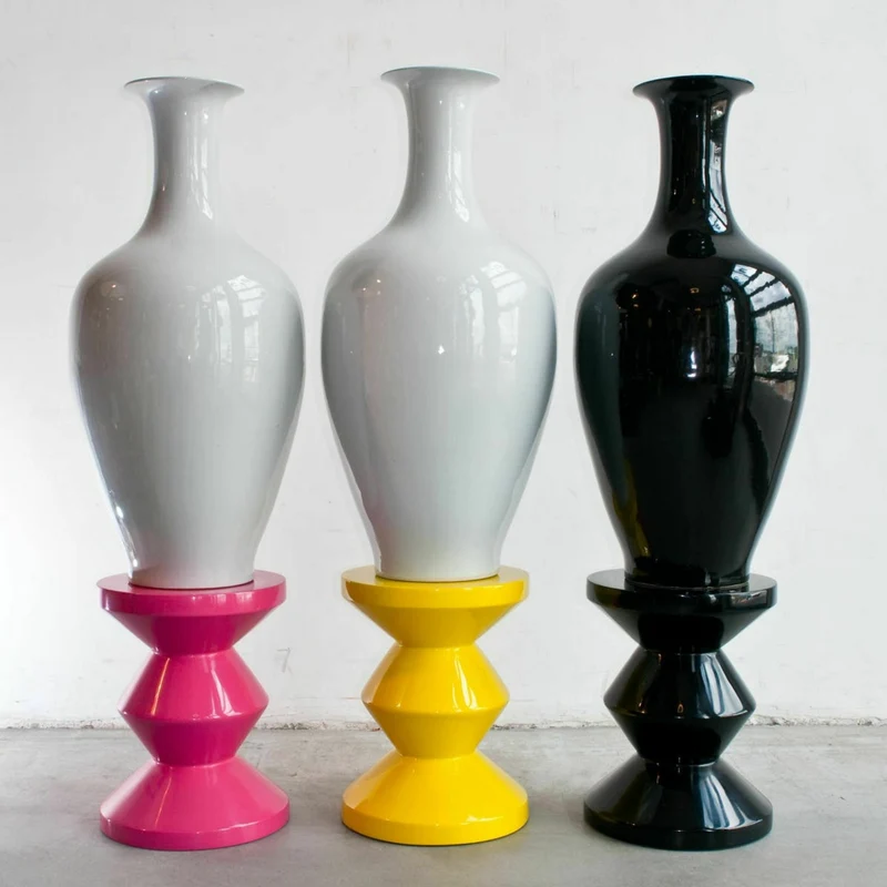 Tabouret jaune laqué Zig Zag - Pols Potten
