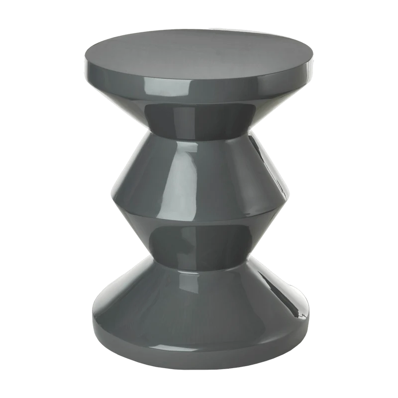 Tabouret gris laqué Zig Zag - Pols Potten