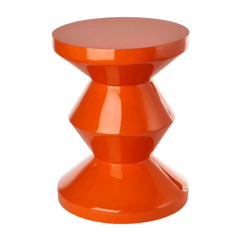 Tabouret orange laqué Zig Zag - Pols Potten