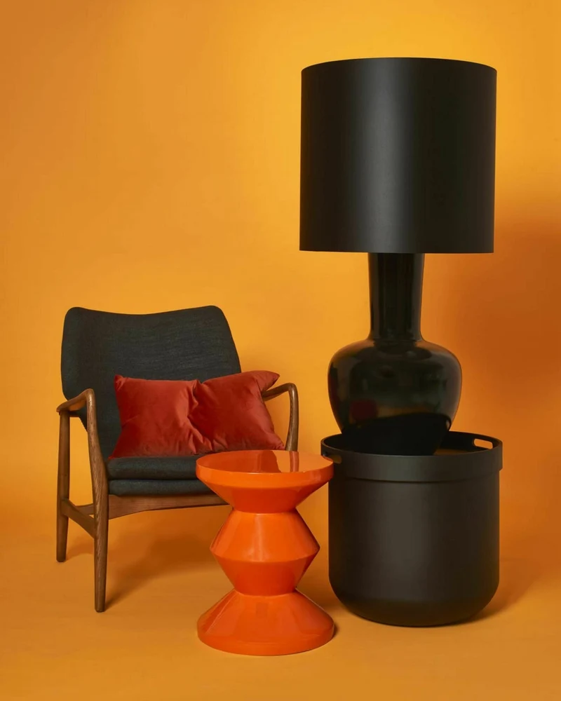 Tabouret orange laqué Zig Zag - Pols Potten