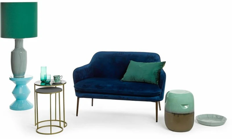 Tabouret bleu laqué Zig Zag - Pols Potten
