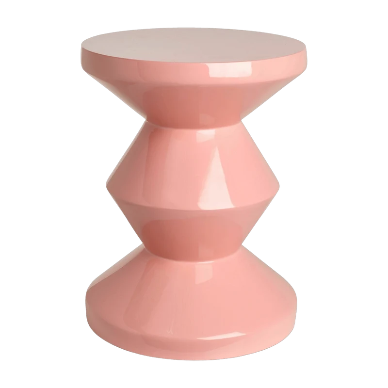 Tabouret rose laqué Zig Zag - Pols Potten