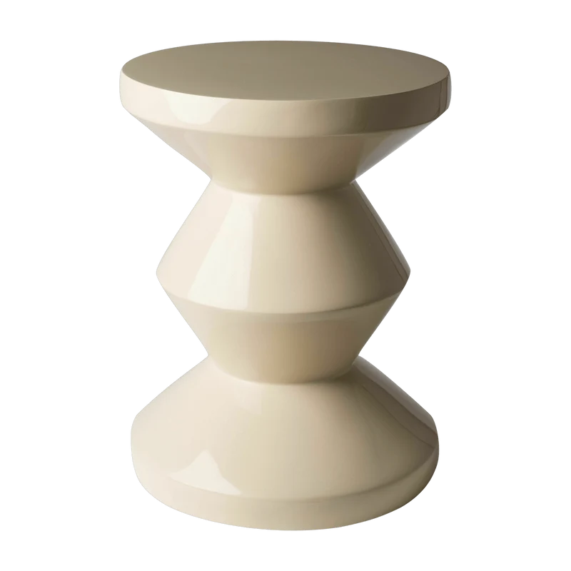 Tabouret beige laqué Zig Zag - Pols Potten