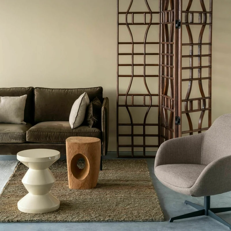 Tabouret beige laqué Zig Zag - Pols Potten