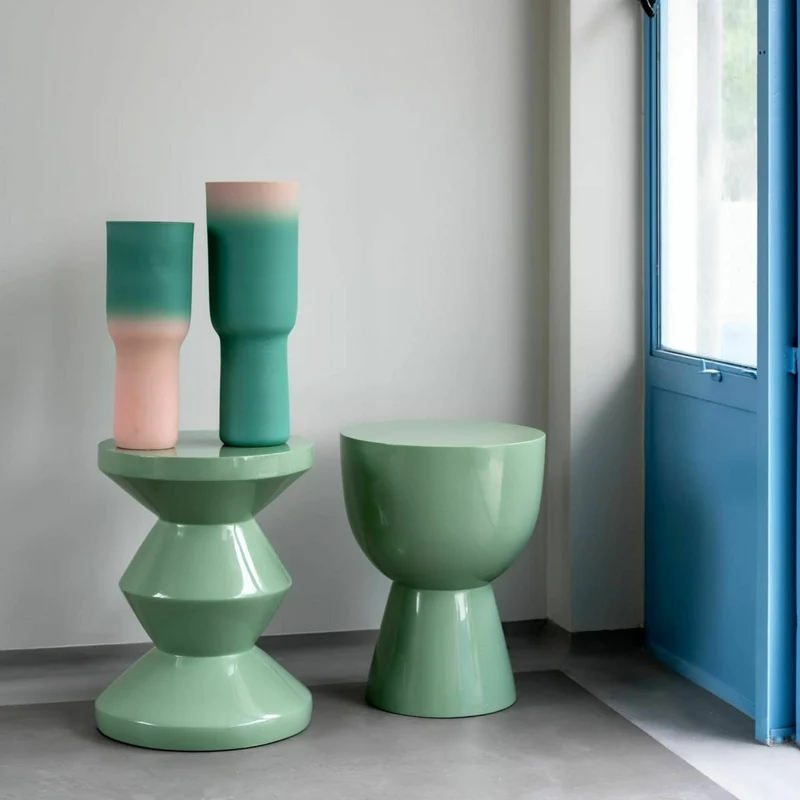Tabouret vert pastel laqué Zig Zag - Pols Potten