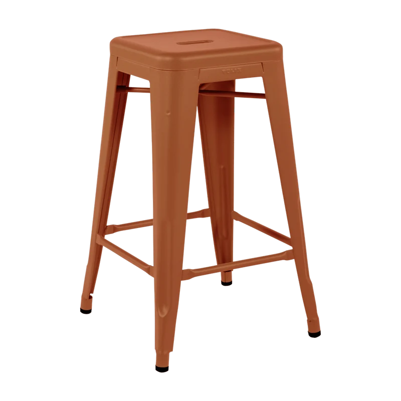 Tabouret en acier H65 Terracotta mat fine texture - Tolix