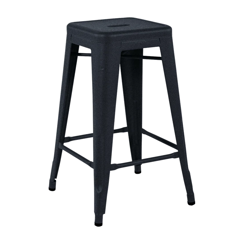 Tabouret en acier H65 Bleu nuit mat fine texture - Tolix