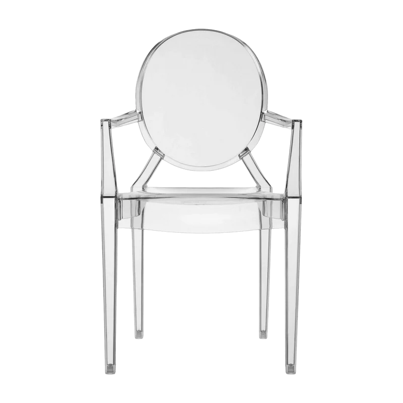 Chaise avec accoudoirs grise Louis Ghost - Kartell