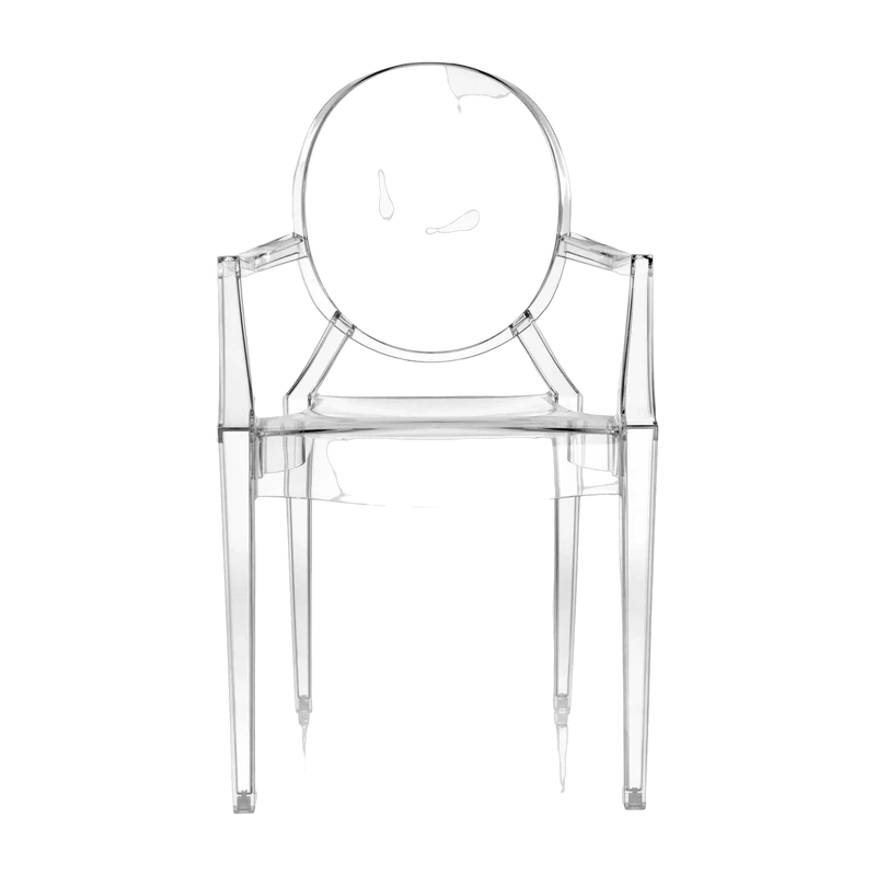 Chaise avec accoudoirs transparente Louis Ghost - Kartell