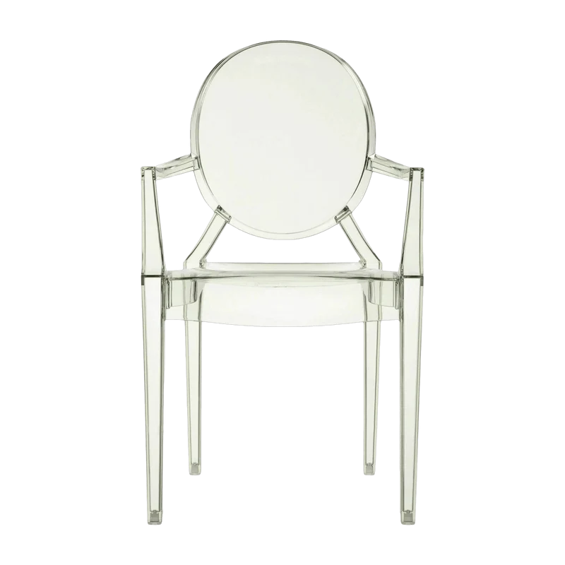 Chaise avec accoudoirs verte Louis Ghost - Kartell