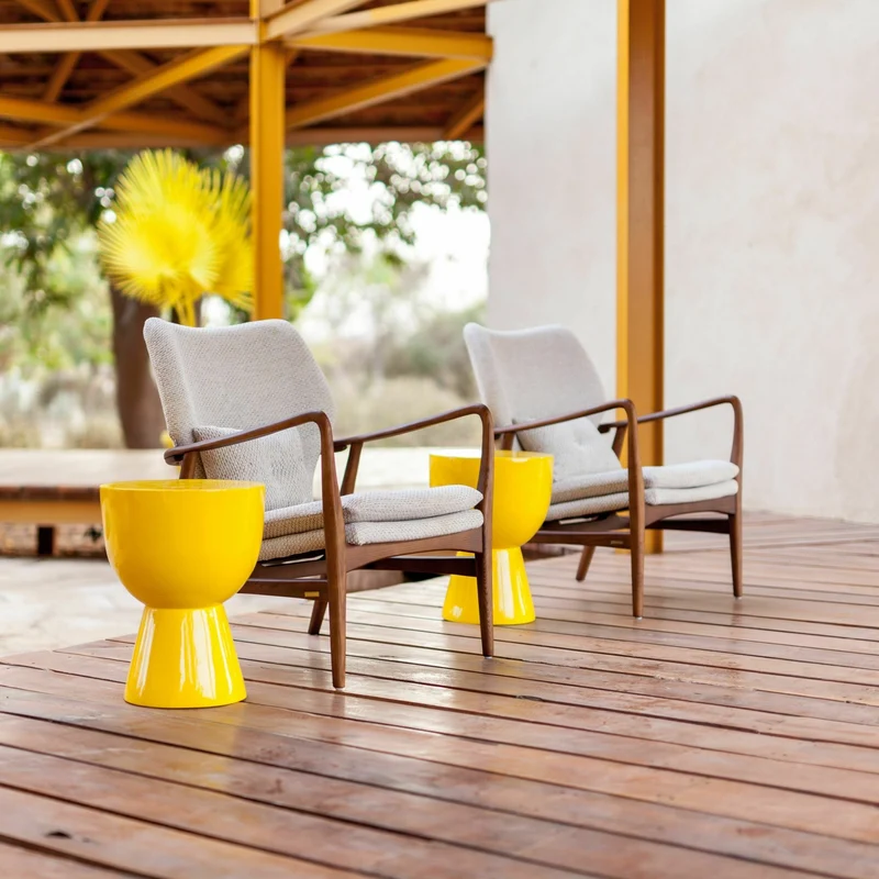 Tabouret jaune laqué Tip Tap - Pols Potten