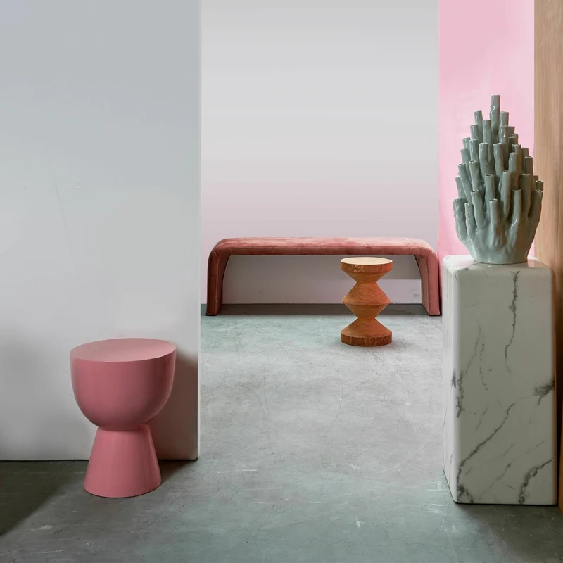 Tabouret rose laqué Tip Tap - Pols Potten