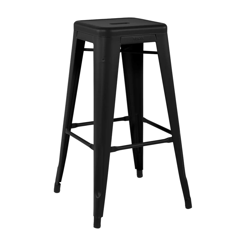 Tabouret en acier H75 Noir mat - Tolix