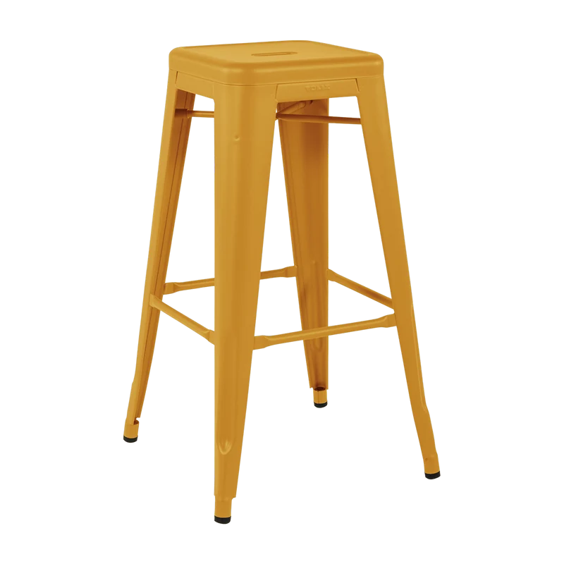 Tabouret en acier H75 Jaune moutarde mat - Tolix
