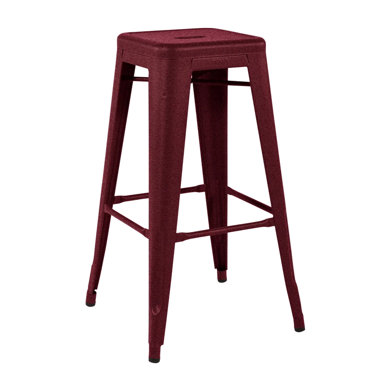 Tabouret en acier H75 Bourgogne mat fine texture - Tolix