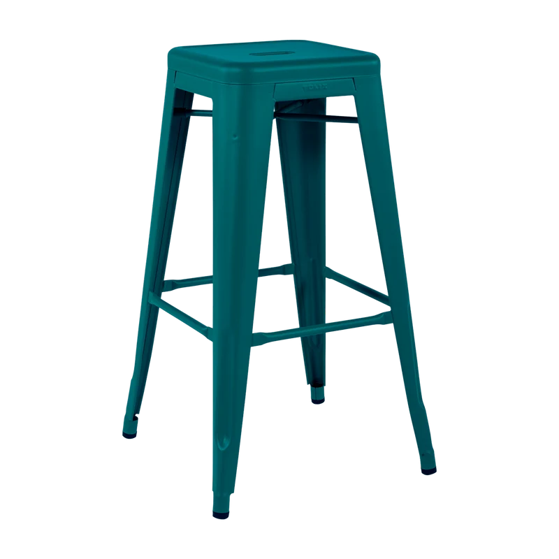 Tabouret en acier H75 Vert canard mat fine texture - Tolix