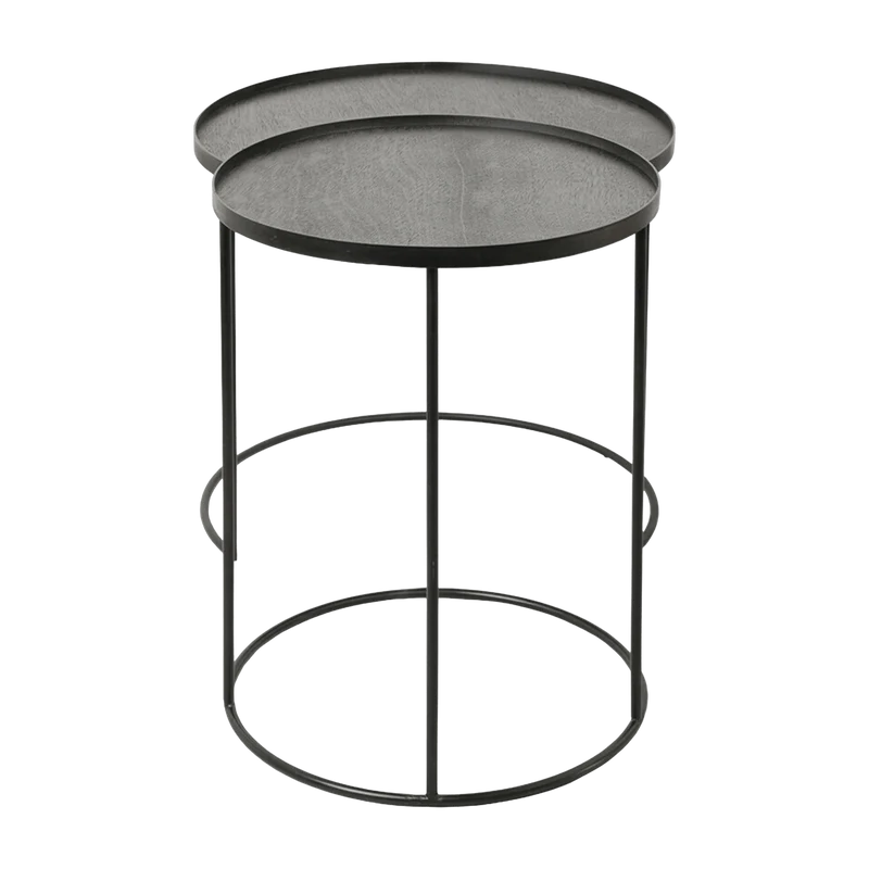 2 tables d'appoint en métal à plateau rond S/L - Ethnicraft Accessories