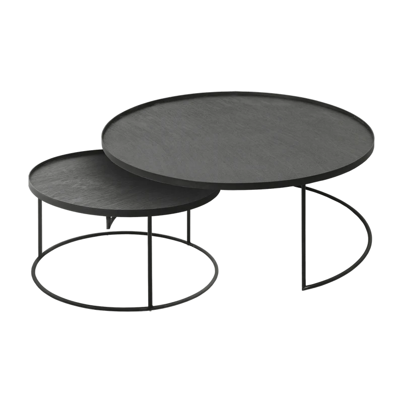 2 tables basses en métal à plateau rond 93 cm - Ethnicraft Accessories