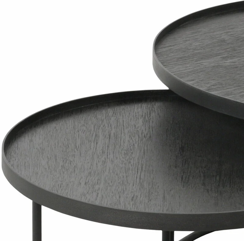 2 tables basses en métal à plateau rond 93 cm - Ethnicraft Accessories