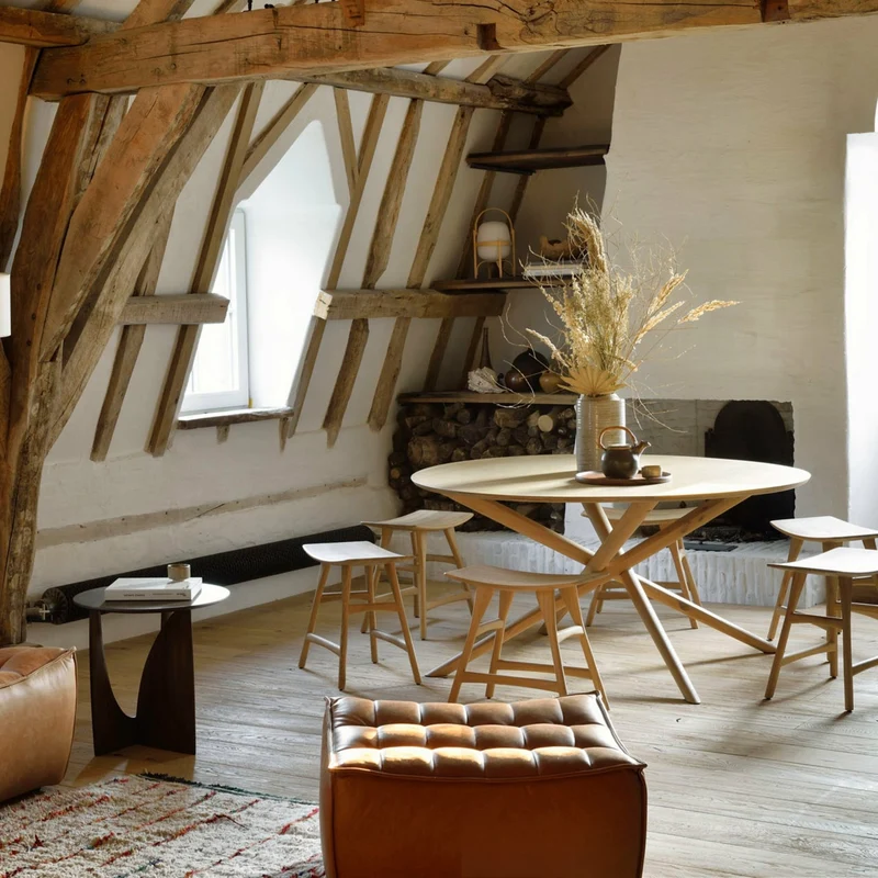 Table d'appoint géométrique en teck - Ethnicraft Accessories
