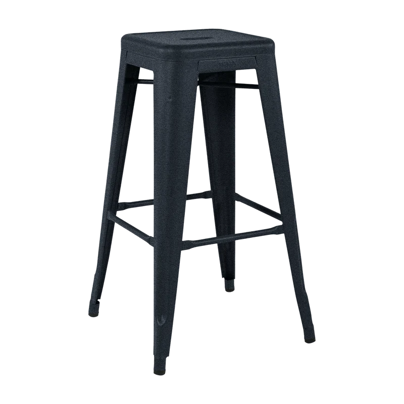 Tabouret en acier H75 Bleu nuit mat fine texture - Tolix
