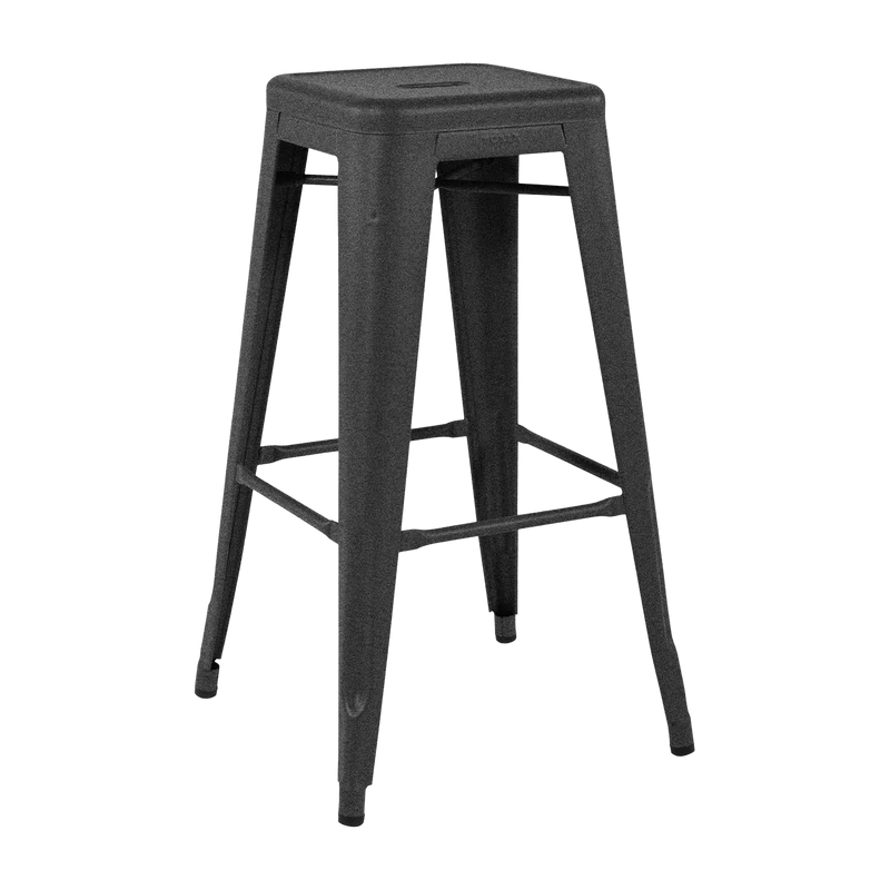 Tabouret en acier H75 Graphite mat fine texture - Tolix