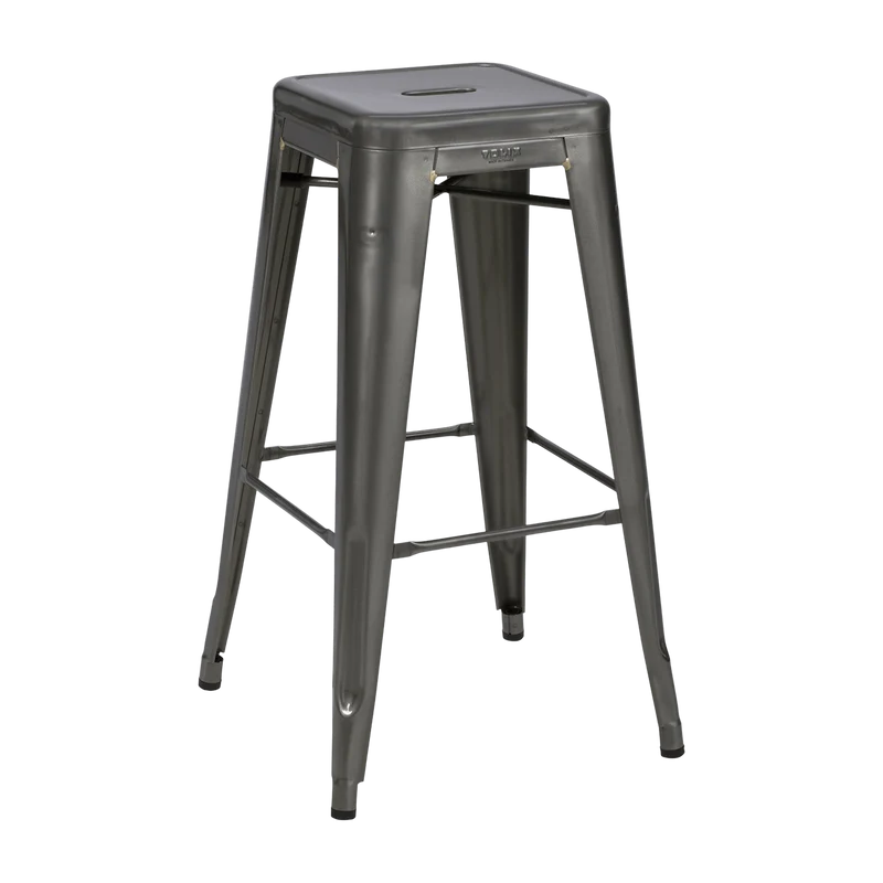 Tabouret en acier H75 Brut verni satiné - Tolix