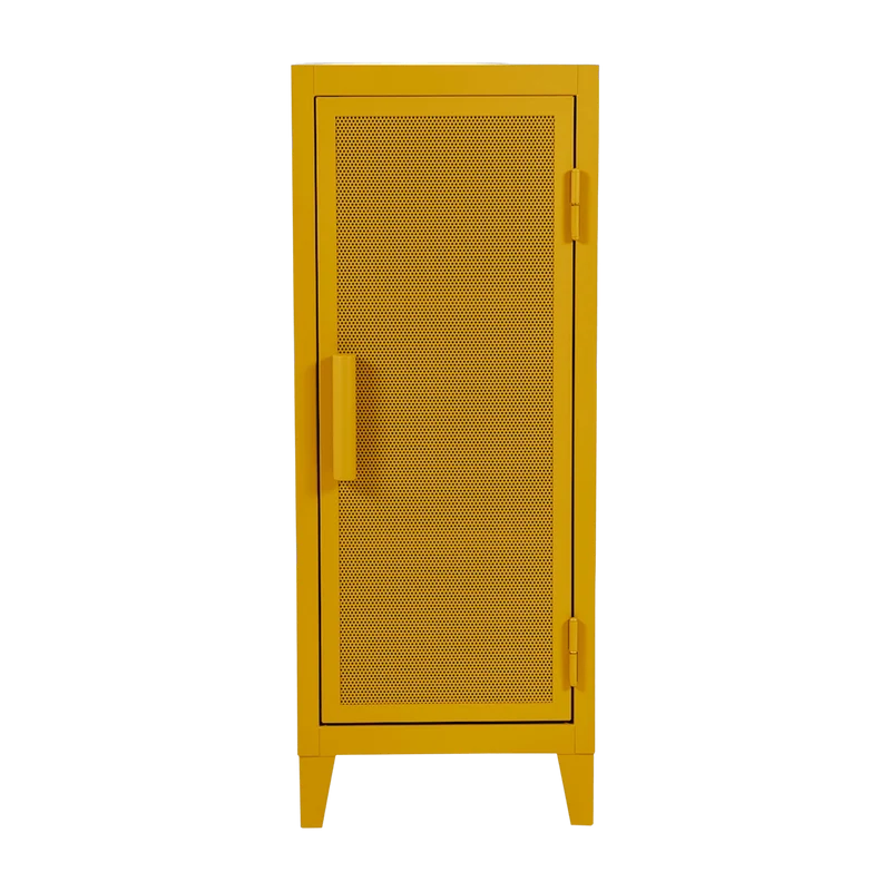 Vestiaire en acier perforé B1 bas Jaune moutarde mat - Tolix