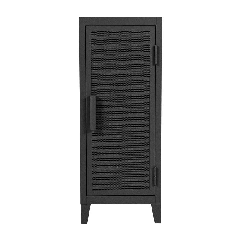 Vestiaire en acier perforé B1 bas Graphite mat fine texture - Tolix