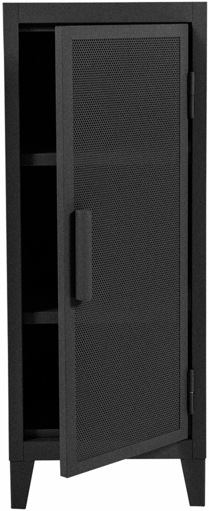 Vestiaire en acier perforé B1 bas Graphite mat fine texture - Tolix