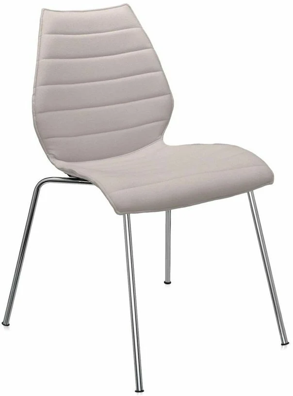 Chaise rembourrée écrue Maui Soft Trevira - Kartell