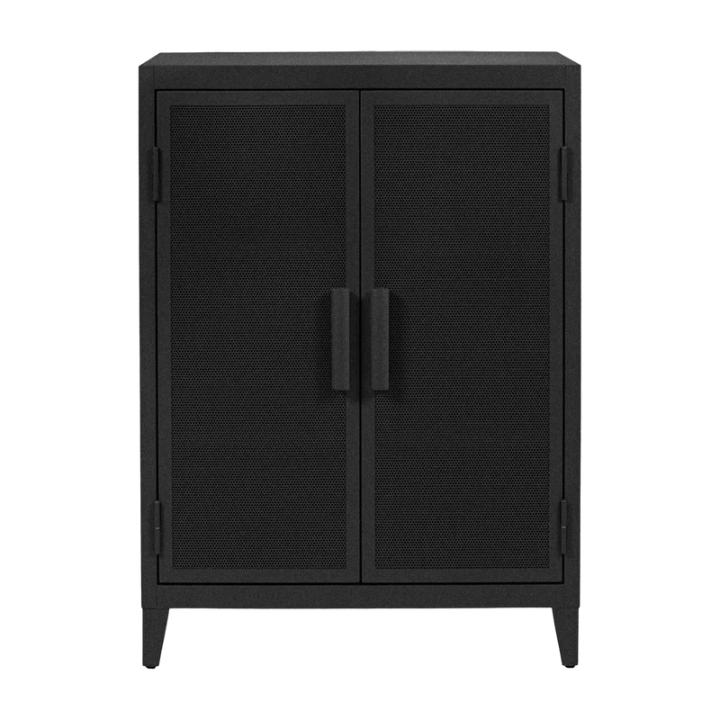 Vestiaire en acier perforé B2 bas Graphite mat fine texture - Tolix