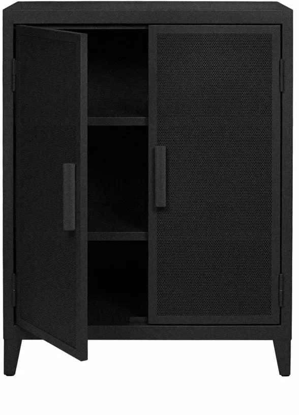 Vestiaire en acier perforé B2 bas Graphite mat fine texture - Tolix