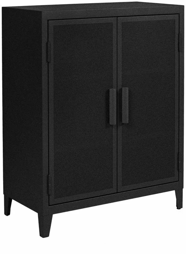 Vestiaire en acier perforé B2 bas Graphite mat fine texture - Tolix