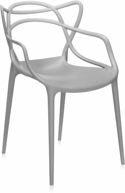 Chaise avec accoudoirs grise Masters - Kartell
