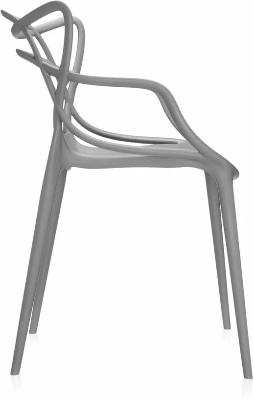 Chaise avec accoudoirs grise Masters - Kartell