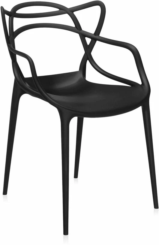 Chaise avec accoudoirs noire Masters - Kartell