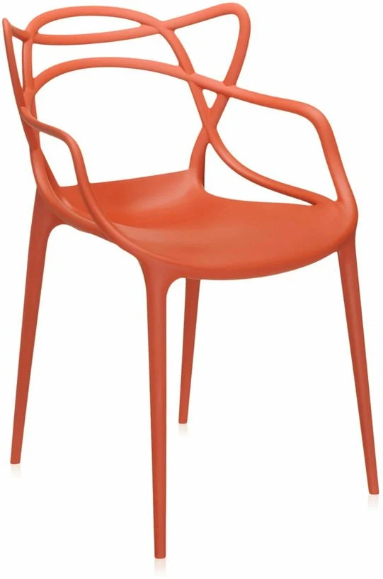 Chaise avec accoudoirs rouge Masters - Kartell