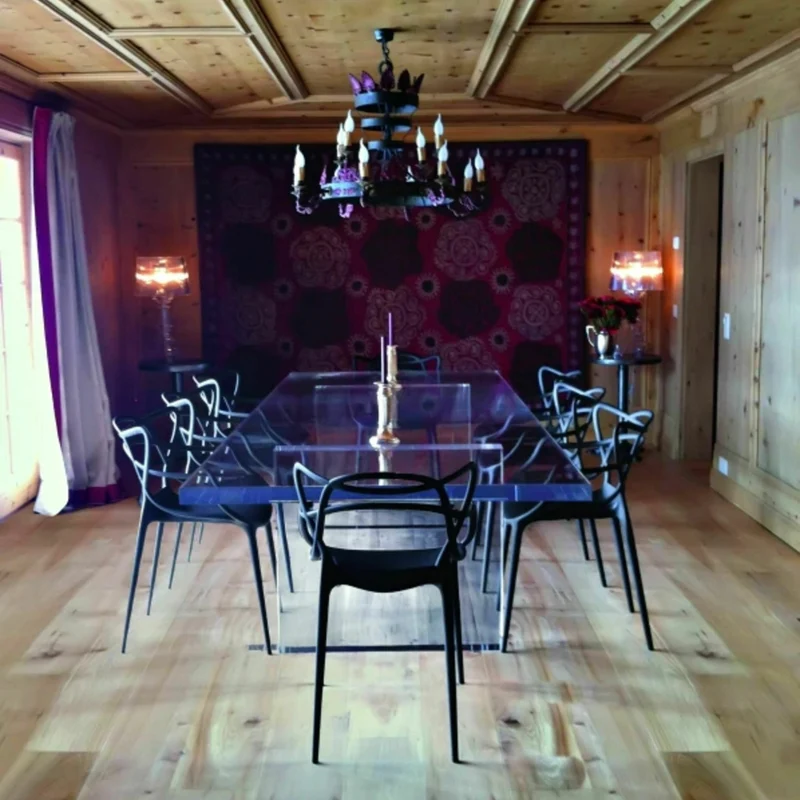 Chaise avec accoudoirs rouge Masters - Kartell