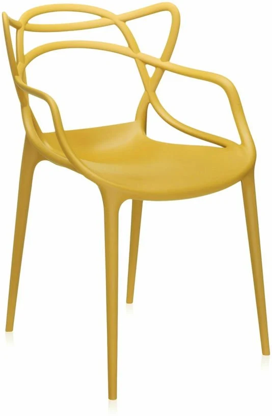 Chaise avec accoudoirs jaune Masters - Kartell