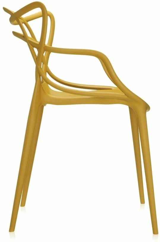 Chaise avec accoudoirs jaune Masters - Kartell