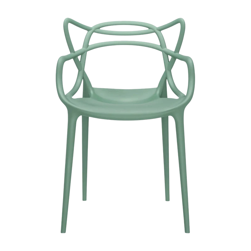 Chaise avec accoudoirs verte Masters - Kartell