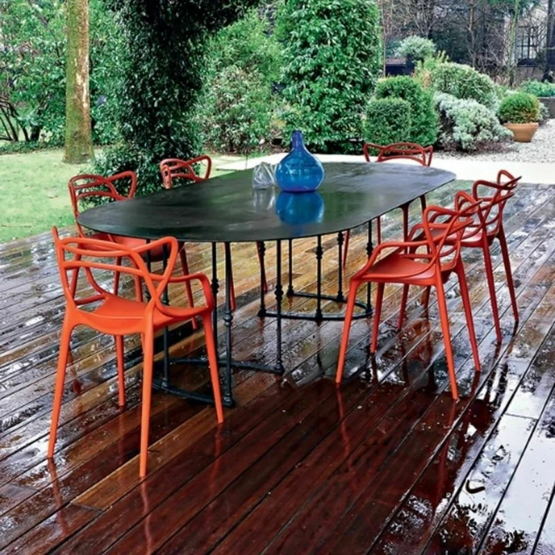 Chaise avec accoudoirs verte Masters - Kartell