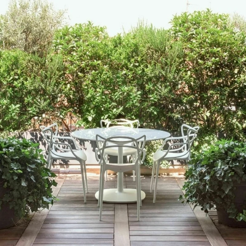 Chaise avec accoudoirs verte Masters - Kartell