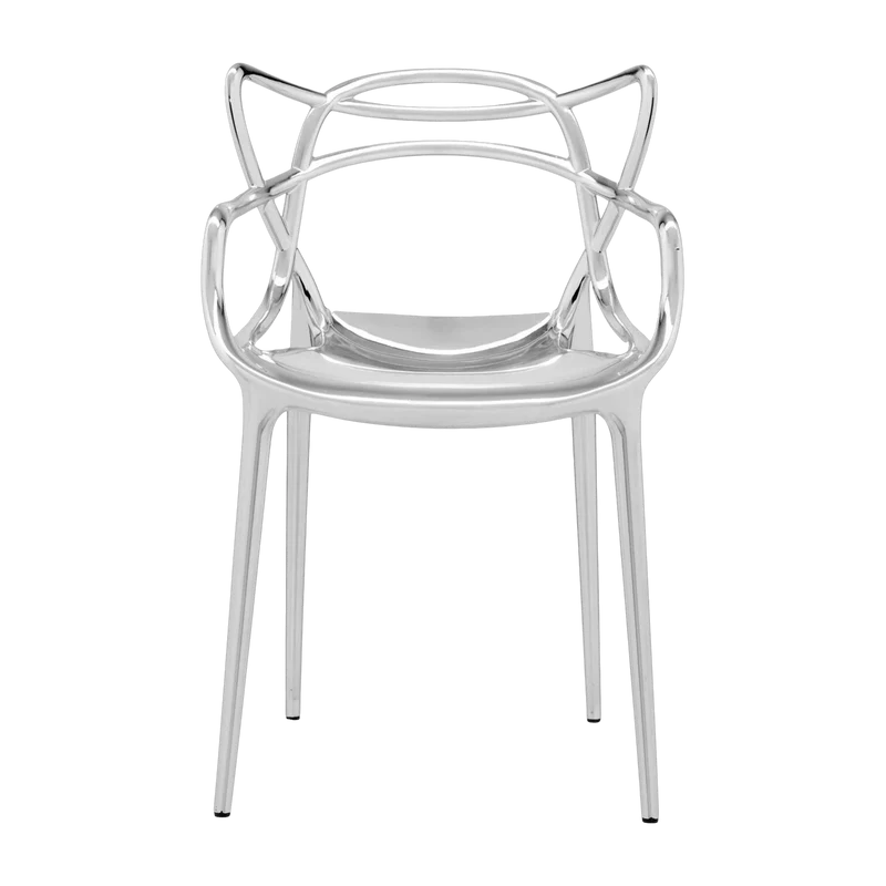 Chaise avec accoudoirs argentée Masters - Kartell