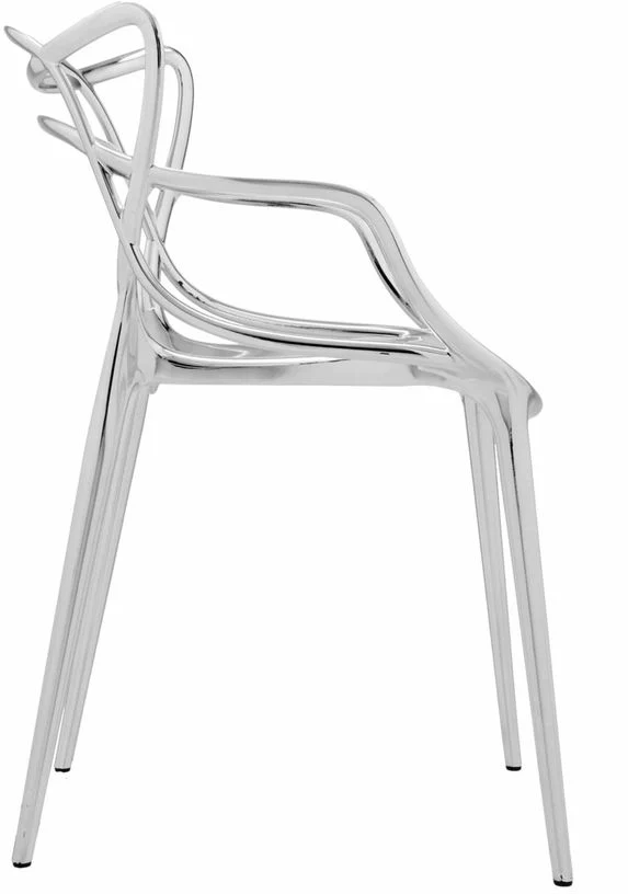 Chaise avec accoudoirs argentée Masters - Kartell