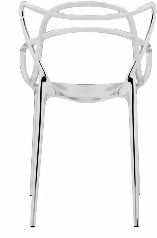 Chaise avec accoudoirs argentée Masters - Kartell